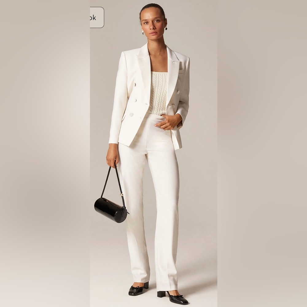 J.Crew Tall Stella pant in Italian tuxedo wool in ivory